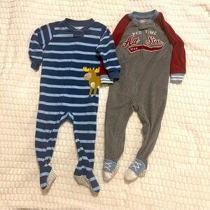 Carter’s Footed Pajamas - set of 2 / 18 months
